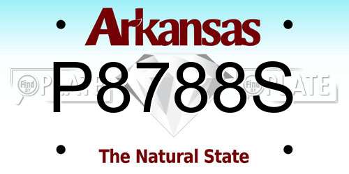 P8788S Arkansas License Plate
