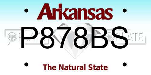 P878BS Arkansas License Plate