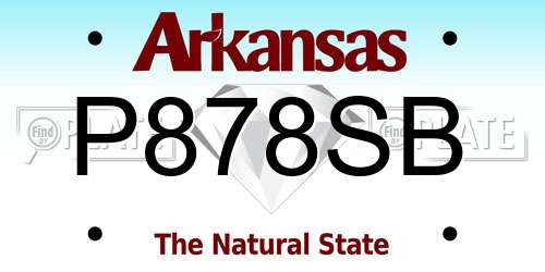 P878SB Arkansas License Plate