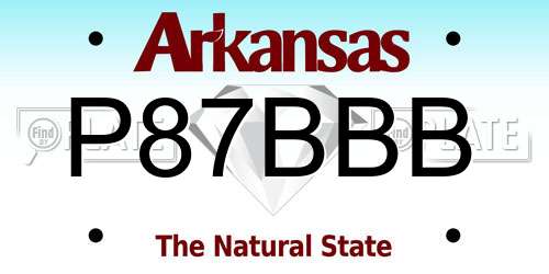 P87BBB Arkansas License Plate