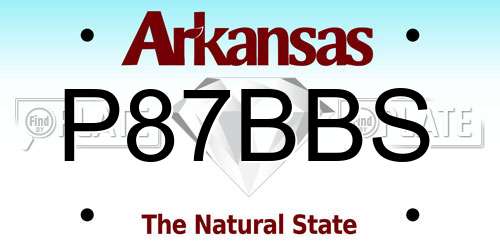 P87BBS Arkansas License Plate