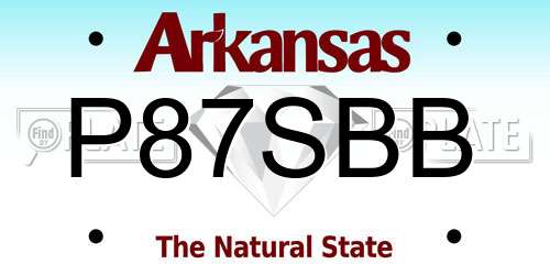 P87SBB Arkansas License Plate