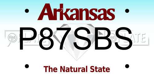 P87SBS Arkansas License Plate