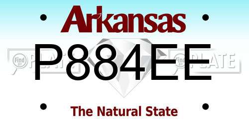 P884EE Arkansas License Plate