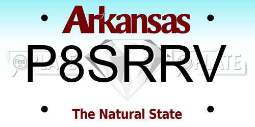P8SRRV Arkansas License Plate