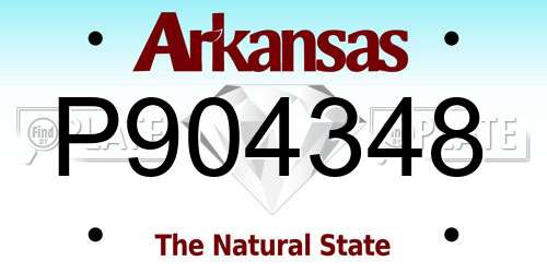 P904348 Arkansas License Plate