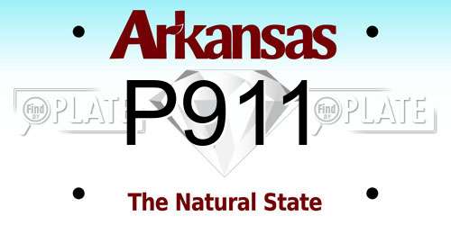 P911 Arkansas License Plate
