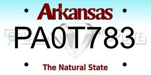 PA0T783 Arkansas License Plate