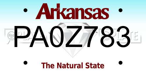 PA0Z783 Arkansas License Plate
