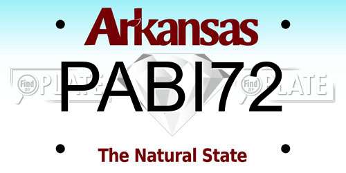 PABI72 Arkansas License Plate