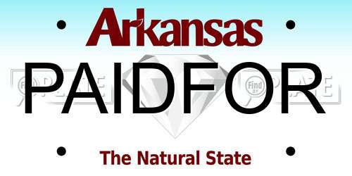 PAIDFOR Arkansas License Plate