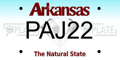 PAJ22 Arkansas License Plate