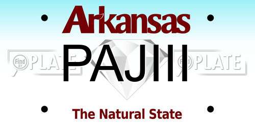 PAJIII Arkansas License Plate