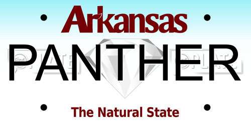 PANTHER Arkansas License Plate
