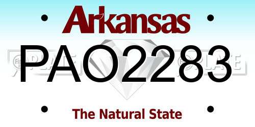 PAO2283 Arkansas License Plate