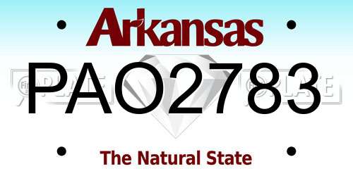 PAO2783 Arkansas License Plate
