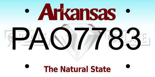 PAO7783 Arkansas License Plate