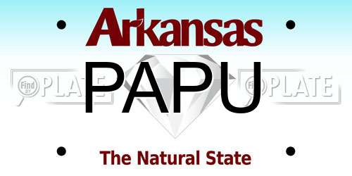 PAPU Arkansas License Plate