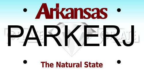 PARKERJ Arkansas License Plate