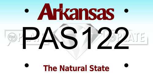 PAS122 Arkansas License Plate