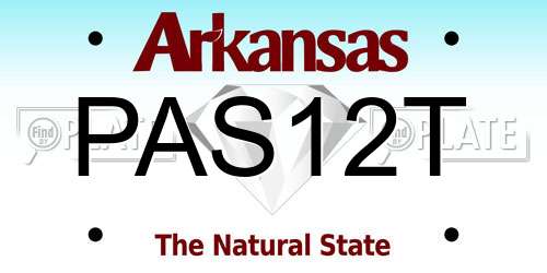 PAS12T Arkansas License Plate