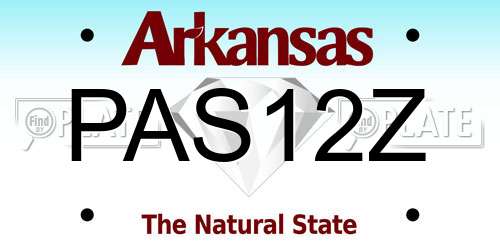 PAS12Z Arkansas License Plate