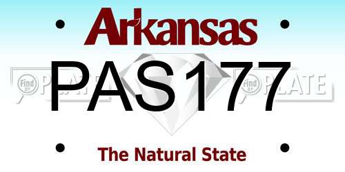PAS177 Arkansas License Plate