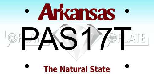 PAS17T Arkansas License Plate