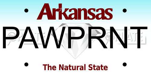 PAWPRNT Arkansas License Plate