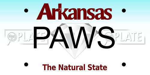 PAWS Arkansas License Plate