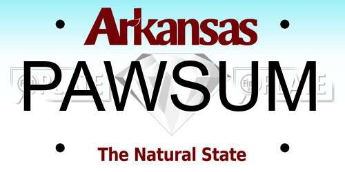 PAWSUM Arkansas License Plate