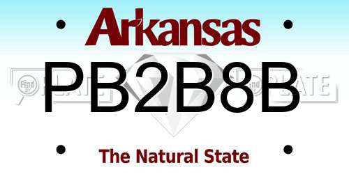 PB2B8B Arkansas License Plate
