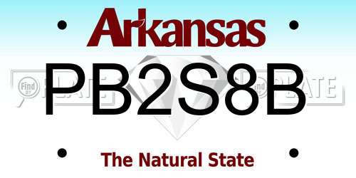 PB2S8B Arkansas License Plate