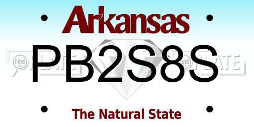 PB2S8S Arkansas License Plate