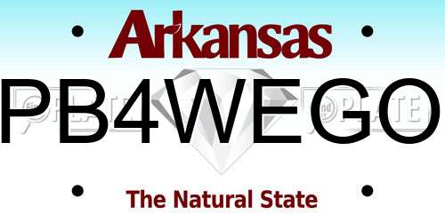 PB4WEGO Arkansas License Plate