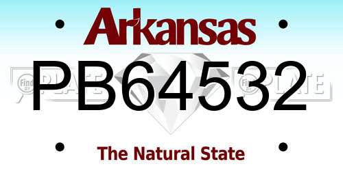 PB64532 Arkansas License Plate