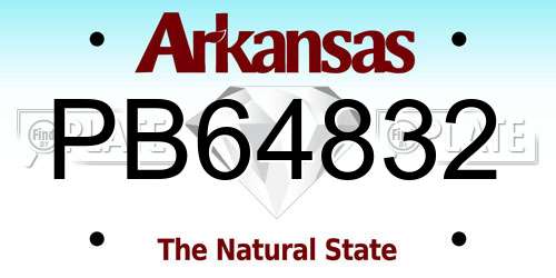 PB64832 Arkansas License Plate