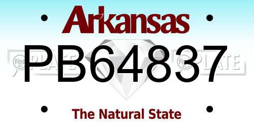 PB64837 Arkansas License Plate