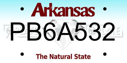 PB6A532 Arkansas License Plate