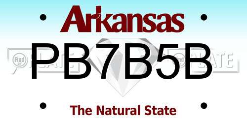 PB7B5B Arkansas License Plate