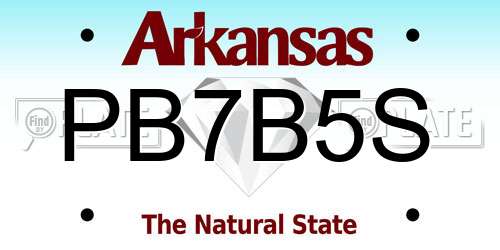 PB7B5S Arkansas License Plate