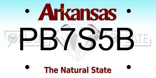 PB7S5B Arkansas License Plate
