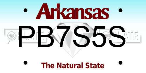 PB7S5S Arkansas License Plate