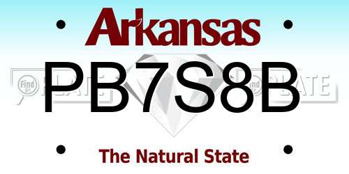 PB7S8B Arkansas License Plate