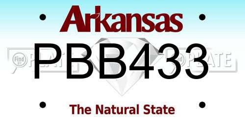 PBB433 Arkansas License Plate
