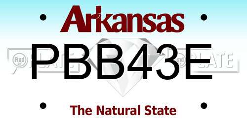 PBB43E Arkansas License Plate