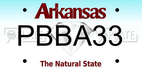 PBBA33 Arkansas License Plate