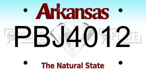 PBJ4012 Arkansas License Plate