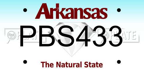 PBS433 Arkansas License Plate