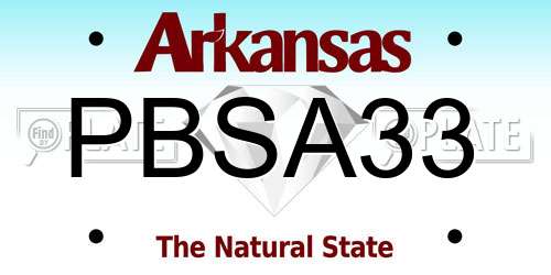 PBSA33 Arkansas License Plate